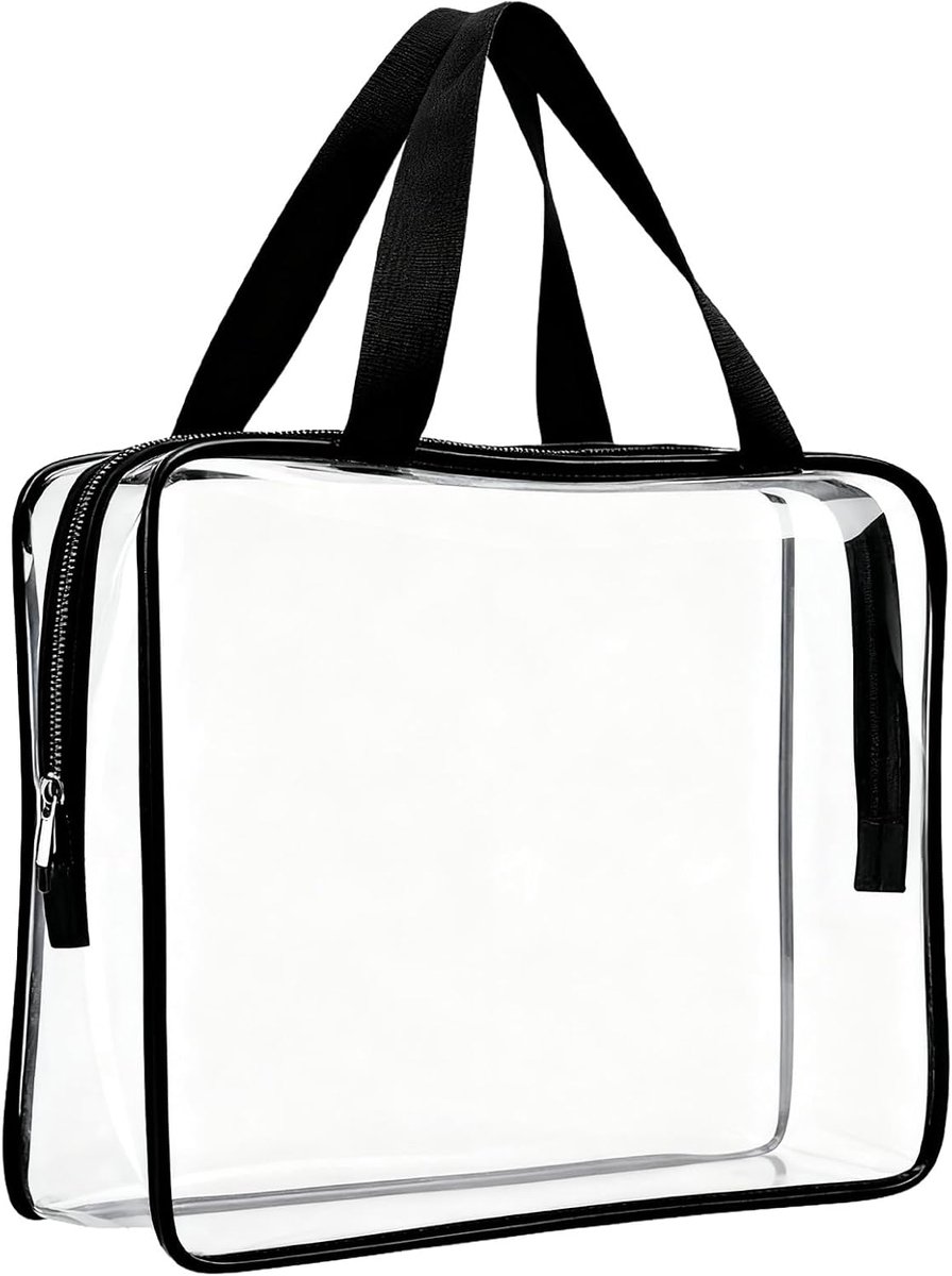 Transparante toilettas voor cosmetica, grote reistas van dik pvc, waterdicht, make-uptas met handgrepen, cosmetica-organizer met