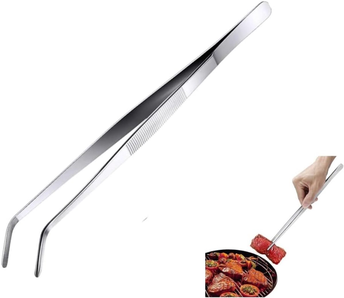 30cm Multifunctional Kitchen Tools, Kitchen Tweezers, Grill Tweezers, Stainless Steel Grill Tweezers, Perfect for - ShopVlot