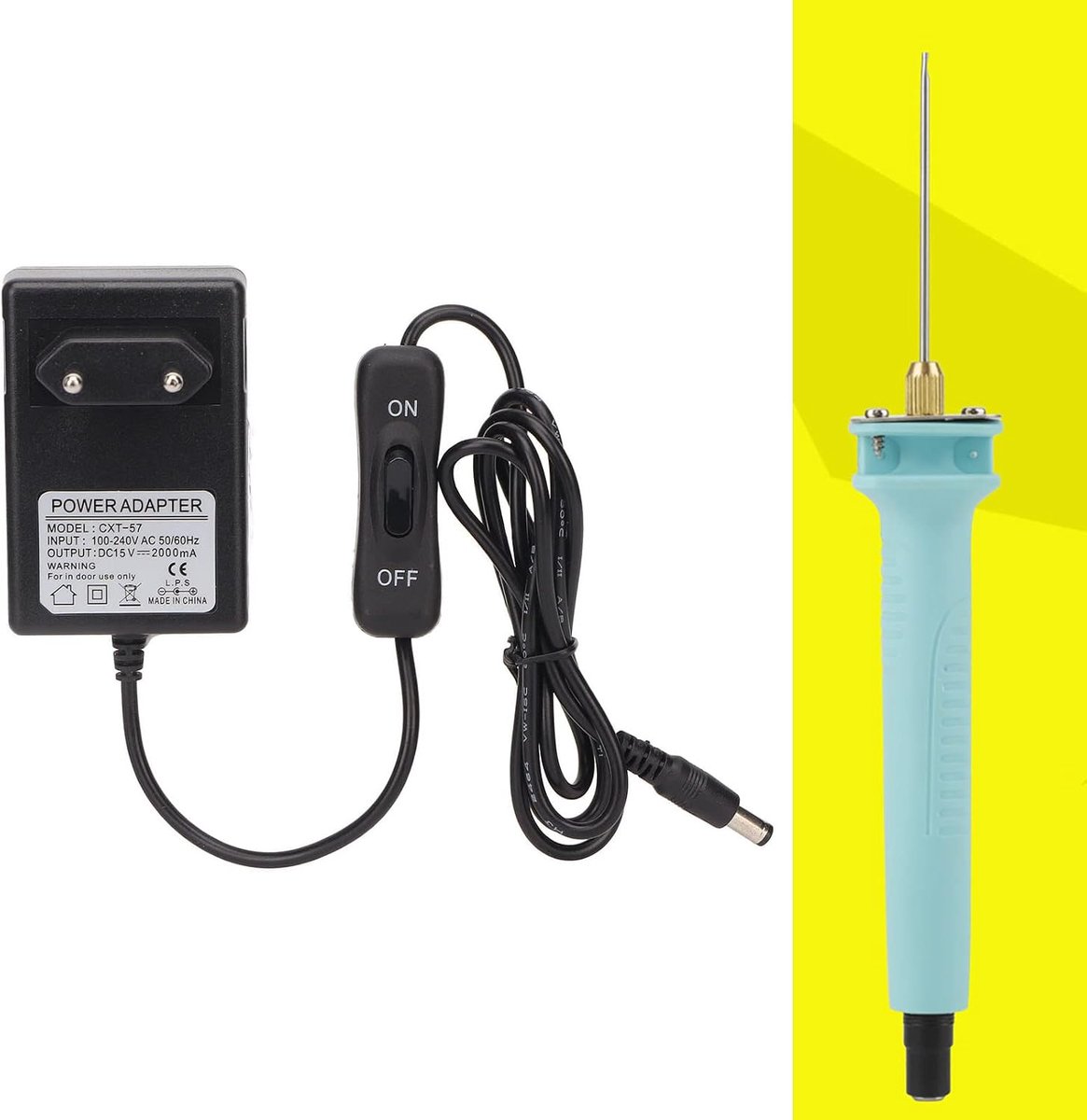 SnelShoppen - Hot Wire Cutter Adapter Foam Cutter Voeding 15V 2000mA met Controller voor Thuisgebruik en Creatieve Projecten (EU Plug)