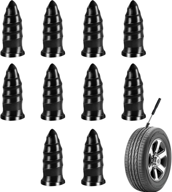 Bandenreparatie Schroefpluggen - Rubberen Schroeven - Lekke Banden Repareren - Moeiteloze Reparatie - 10 stuks - Zwart — afbeelding 5
