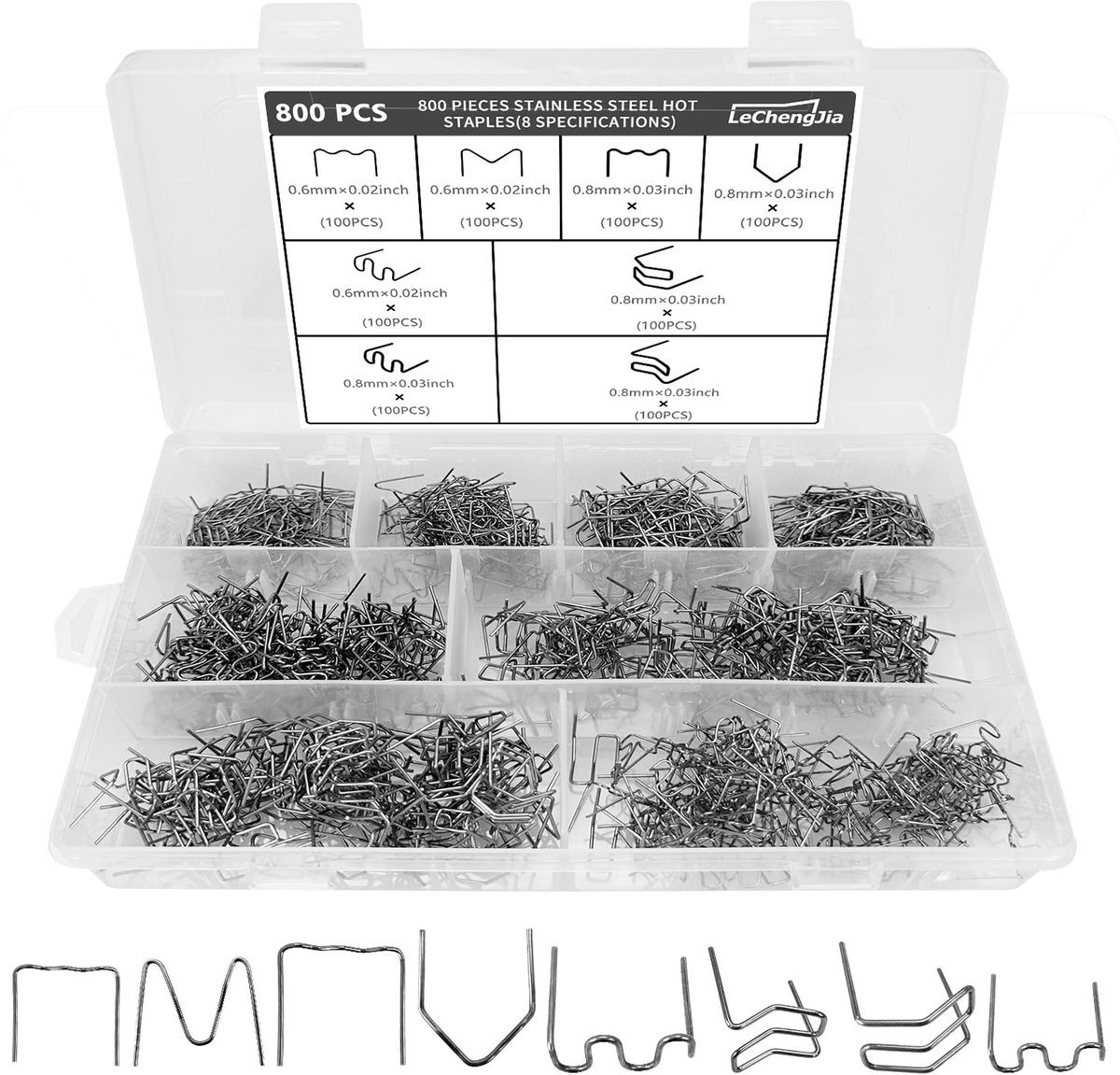 Plastic Welding Machine, 800 Pcs Stainless Steel Hot Stacks, 6 Specifications, Hot Staples Welder Staple 0.8/0.6mm - ShopVlot