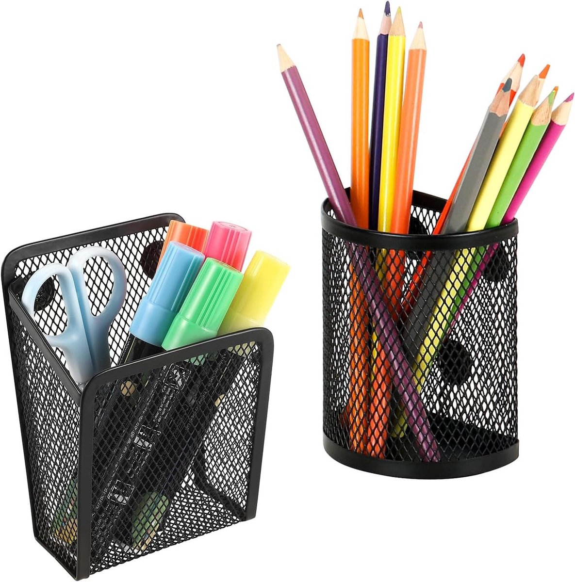 SnelShoppen - Magnetische Pennenhouder Organizer voor Kinderen - Zwart Metaal - Whiteboard Accessoires - Kantoor Benodigdheden - Pennenhouder Opslagma