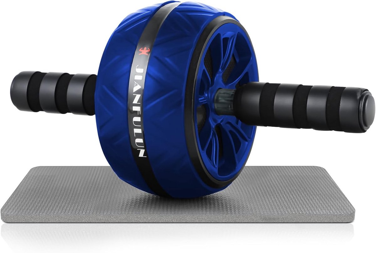 SnelShoppen - Abdominal Roller met Knie Mat voor Spiertraining Thuis Fitness - Effectieve Core Training voor Buik, Armen, Borst, Schouders en Rug - Id