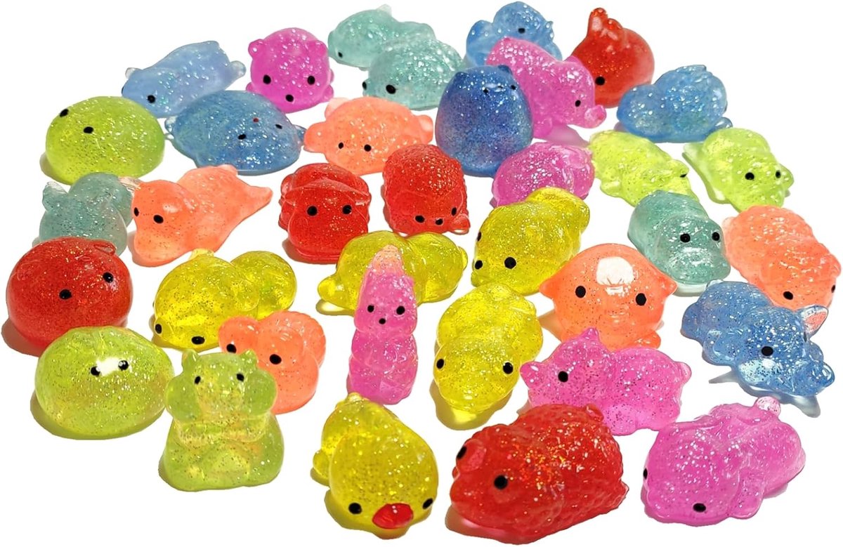 Squishy Speelgoed Squishy Dieren Stress Reliever Kinderen Feest gunstigheden, Feestgunstspeelgoed, Klaslokaal Beloningen, Goody Bag Stuffers (Glitter Serie)