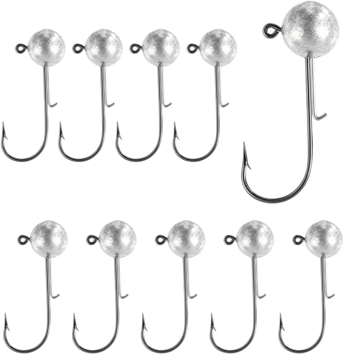 Haken, scherpe vishaak jig haken met gewichten, zoetwater zout water accessoires (Pack van 10)