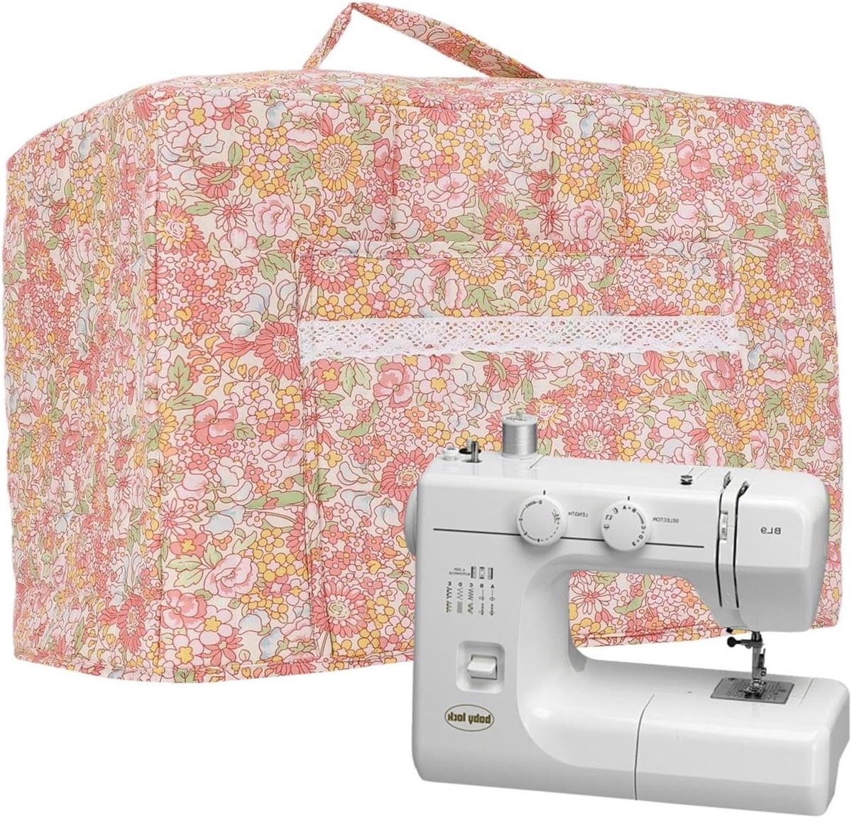 Naaimachine Stofhoes - Serger Tote Cover Beschermhoes - Naaiprojecten Organiseren - Bohemian Floral Esthetiek - 43x24x35 cm - Multicolor