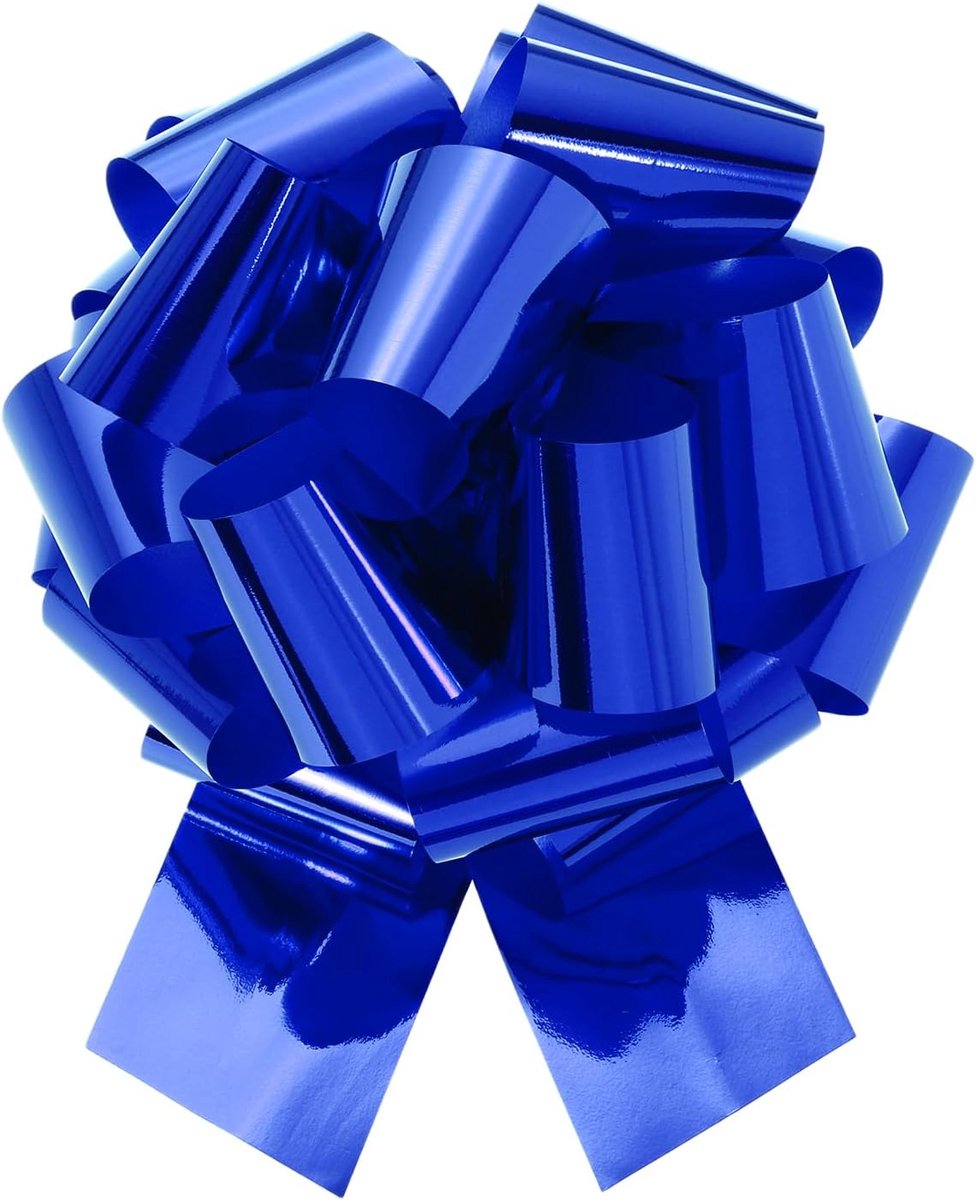 Geschenkstrik, 1 stuk, 35 cm, glitter, trekstrik, cadeaustrik, metallic decoratieve strikken voor knutselen, verpakken, bruiloft, verjaardag, geschenkverpakking (donkerblauw)