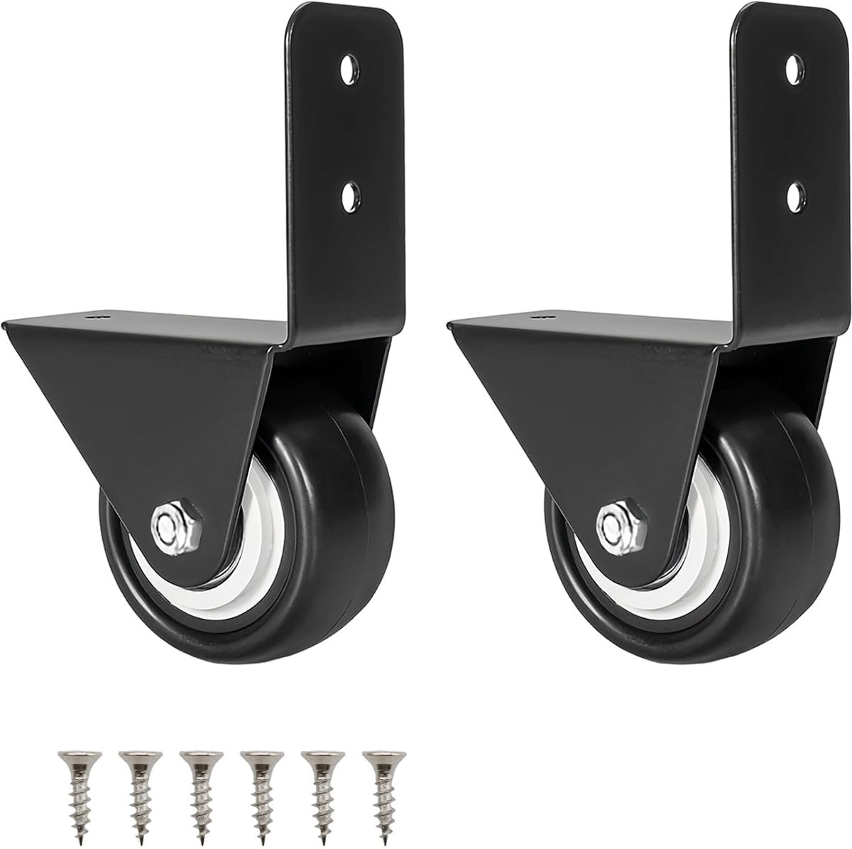 2 stuks meubelwielen, klein, 40 mm, zwart, richtingswielen tot 40 kg