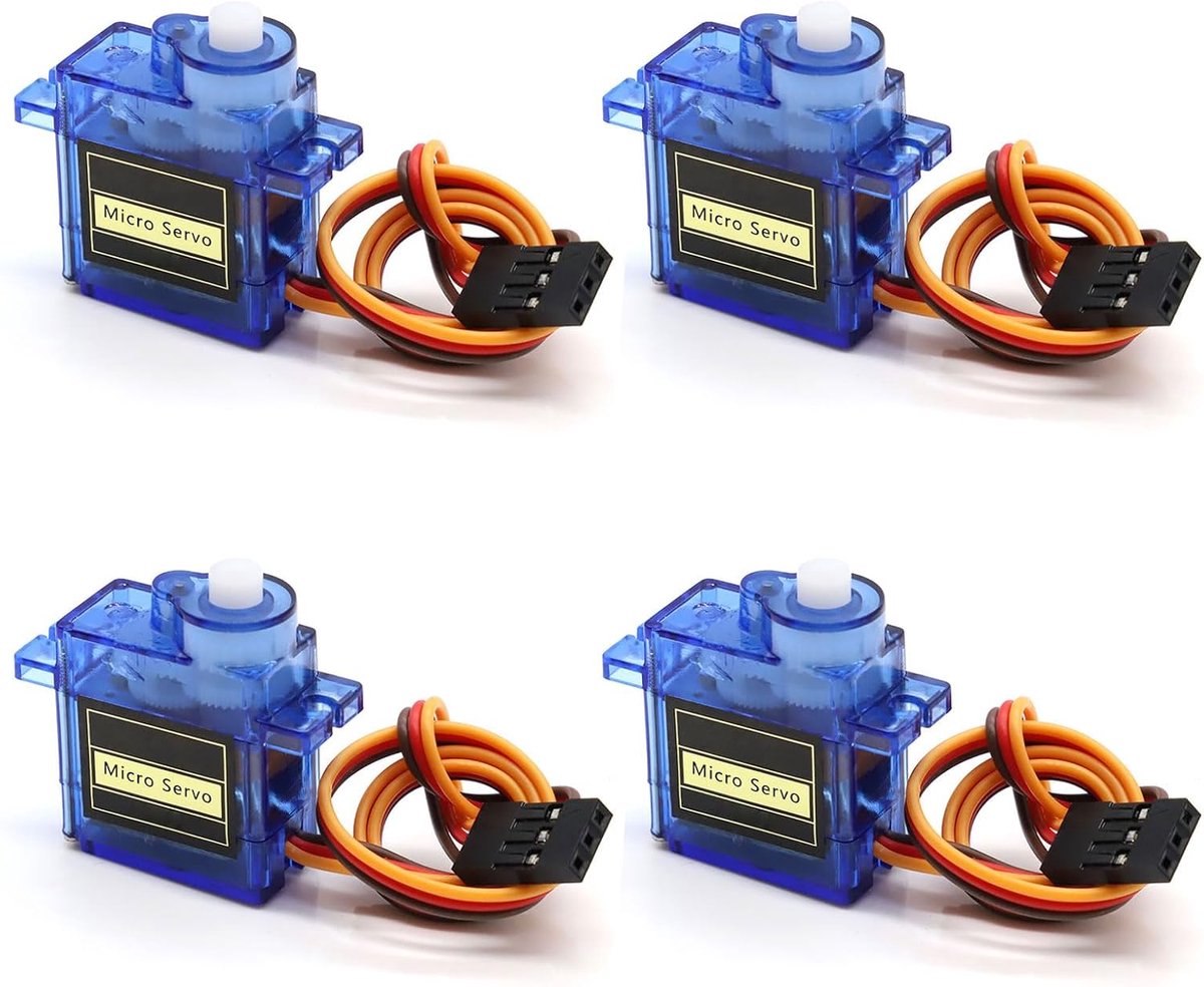Servo Metal Gear RC Servomotoren voor RC helikopter, stijve vleugels, robots, compatibel met Arduino (4 stuks)