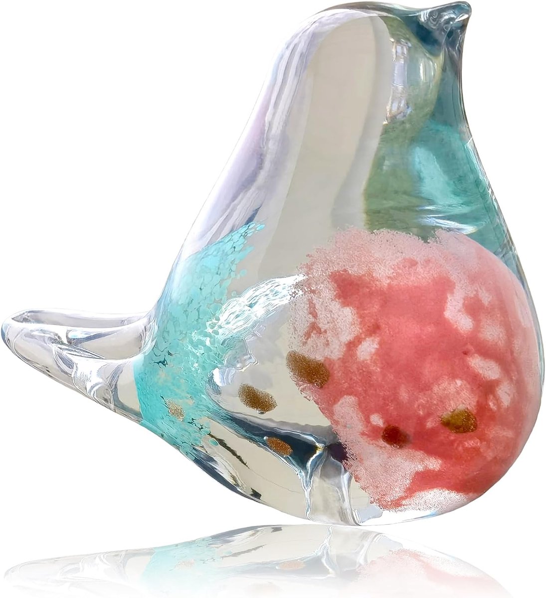 Vogelfiguur van geblazen glas, handgemaakte glazen vogelfiguren, moderne glazen vogelfiguur, creatieve sculptuur, huistafeldecoratie