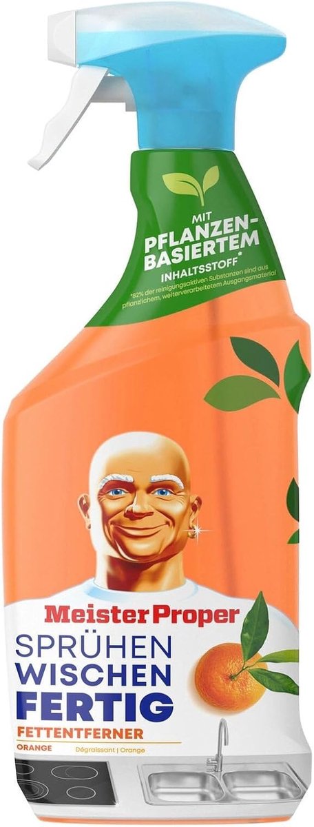 SnelShoppen - Keuken Cleaner Spray voor Vetverwijdering, Streeploos, Oranje, 800 ml, Plantbased, Veilig voor Voedselcontact, Ideaal voor Huishoudens