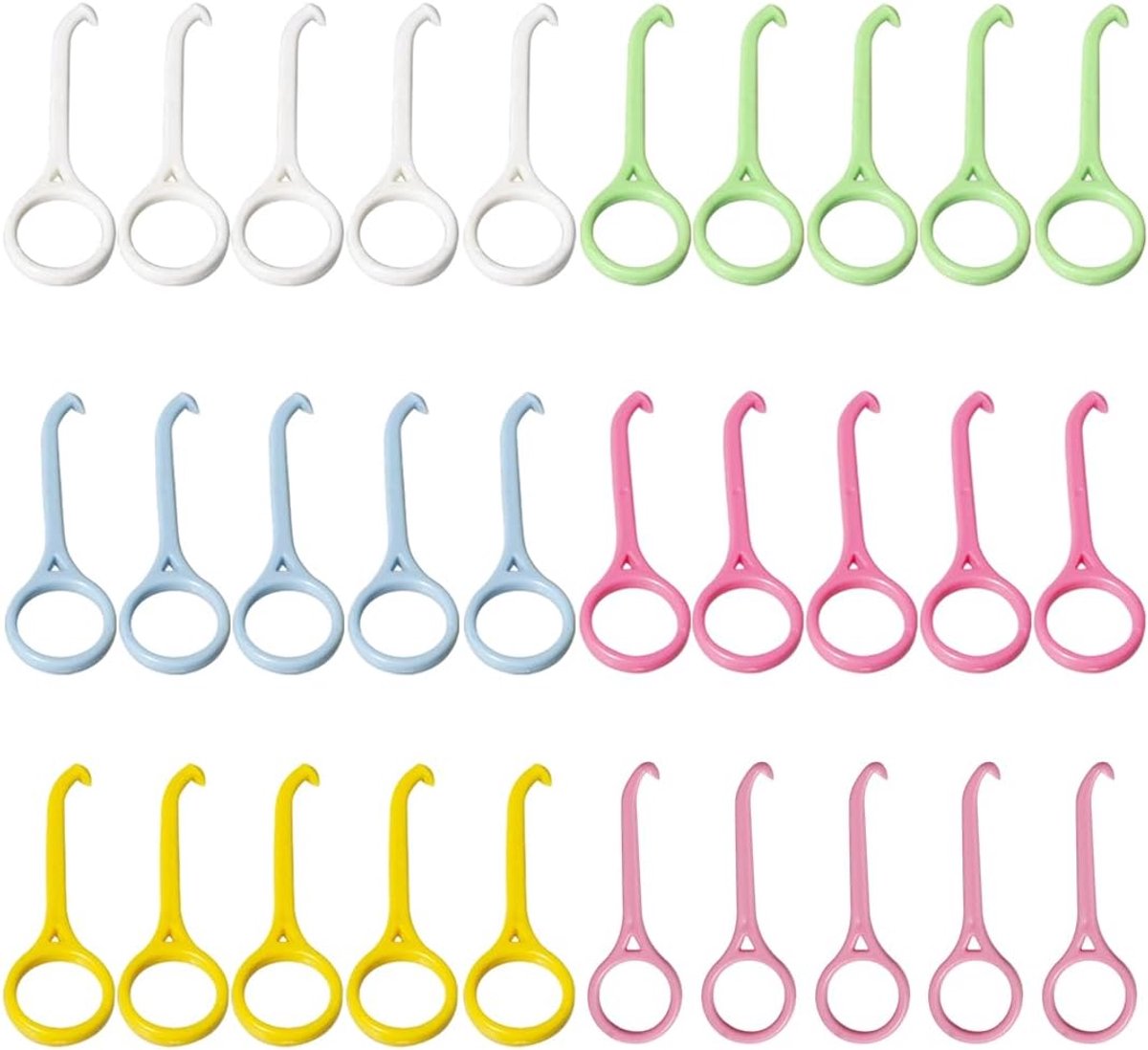 30 stuks gereedschap voor het verwijderen van aligners, onzichtbare haken voor beugels, beugels, mondverzorging (6 kleuren)