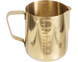 Melkopschuimer Pitcher - Roomkan Melkkan - Koffie Bereiden - Roestvrij Staal - 600 ml - Goud