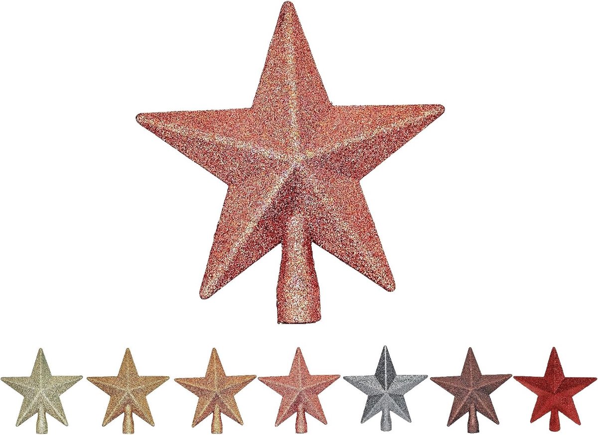 Kerstboompiek kerstboom decoratie Kerstmis ornament glinsterende ster grootte ca. 18 cm rosé goud