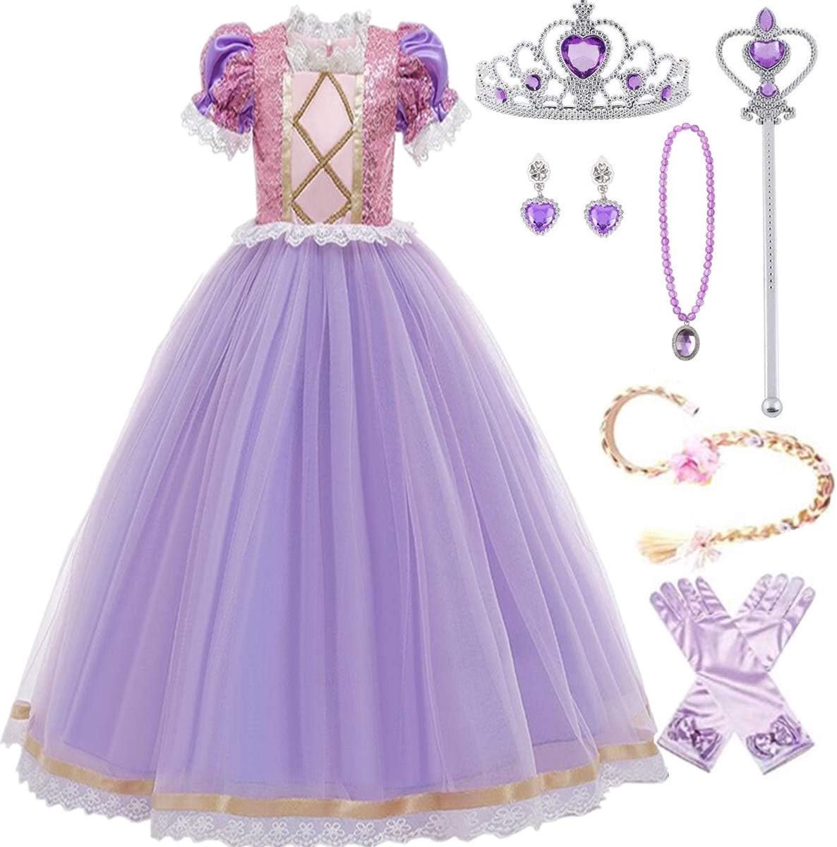 Prinses Rapunzel Meisjes Verjaardag Feestjurk Kerstmis Kostuum Meisjes Prinses Rapunzel Kostuums Fancy Jurken