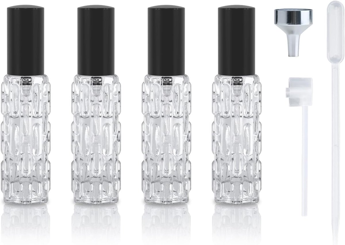 4 Stuks Reis Parfum Verstuiver Navulbaar 10ml, Glazen Parfum Fles