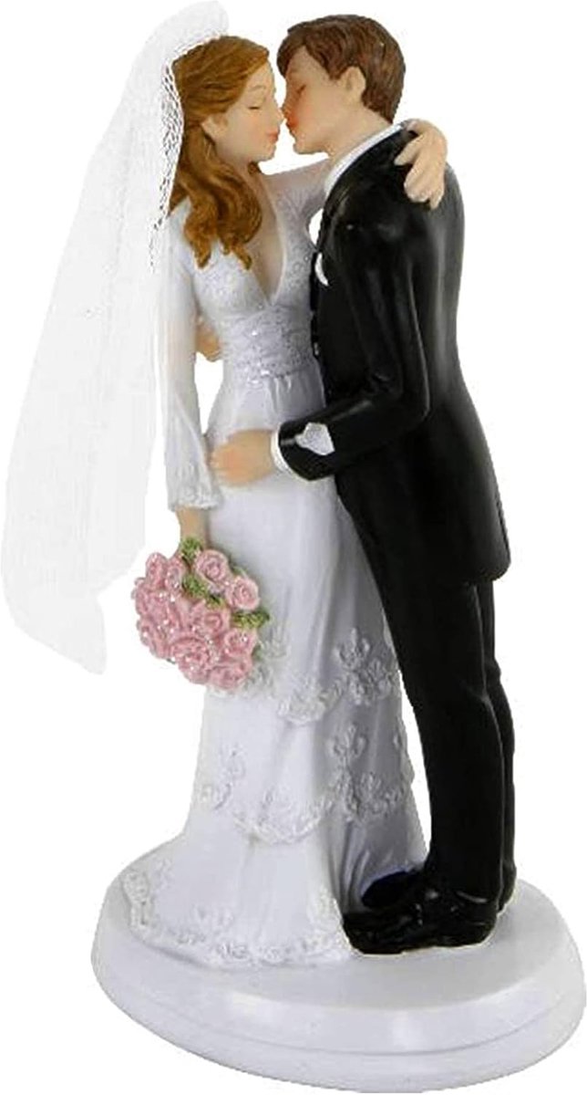 Taartfiguur, Decoratiefiguur Bruidspaar Bruiloft Taart (Kussend Paar)