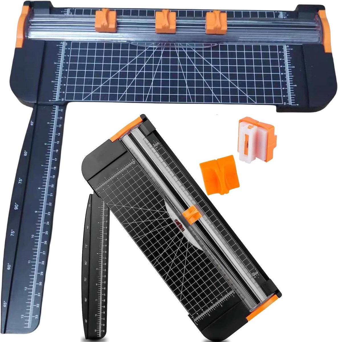 SnelShoppen - Professionele A4 Papier Snijmachine, Draagbare Scrapbooking Snijder voor Karton, Lamineren, Papier met 3 Vervangende Messen en Zijbesche