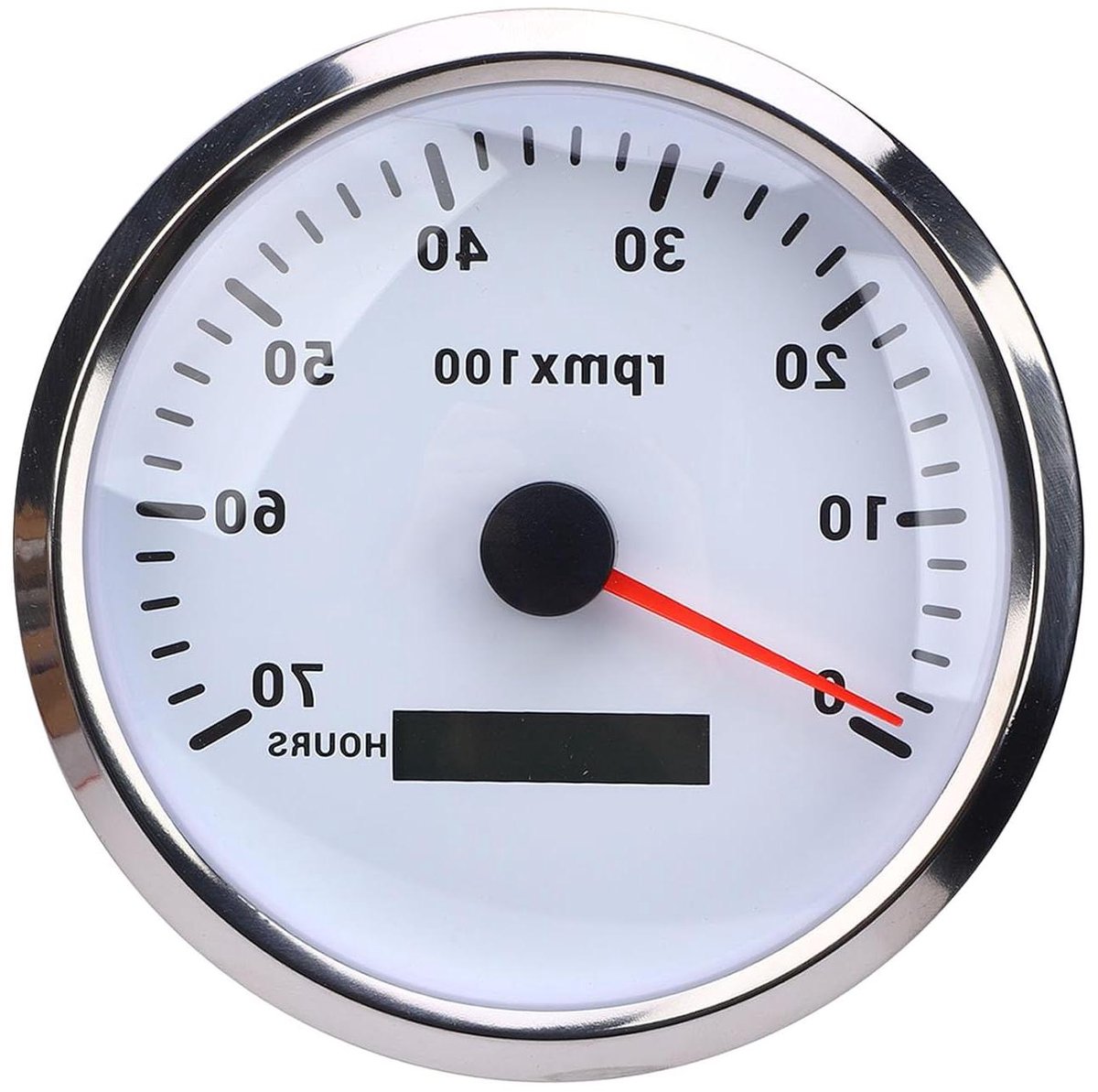 Toerenteller 110mm - RPM meter - Motortoerental meten - Robuust anti-vibratieontwerp - 7000 RPM - Wit zilver