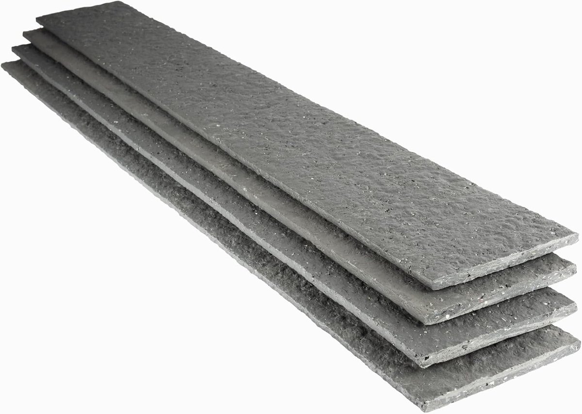 SnelShoppen - Borderrand Ecolat Recht 14 cm x 1,20 m - Per 4 Stuks - Sterk Materiaal voor Tuin, Bestrating, en Tuinprojecten