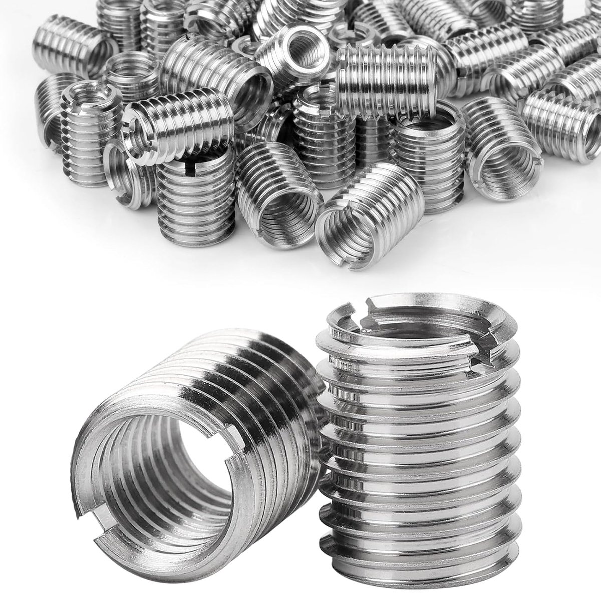 15 stuks Gewinde-inzetstuk M10 naar M8 x 12mm draadhuls roestvrij staal draadreparatieset verloopmoer draadadapter metrisch draadinzetschroef voor meubelprojecten automobielen mechanische