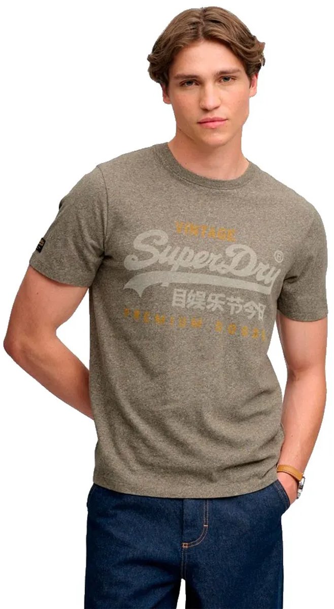 Superdry Vintage Logo Heritage Relaxed T-shirt Heren T-shirts Groen