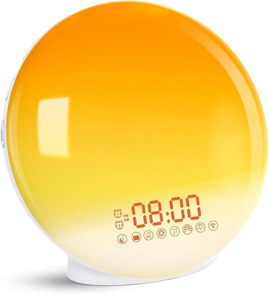 Verte Slaapwekker - Wekker met Ontwaaklicht - Simulatie van Zonsopgang/Zonsondergang - Twee Wektijden - Natuurgeluiden - FM-radio en Sluimerfunctie - Half Scherm