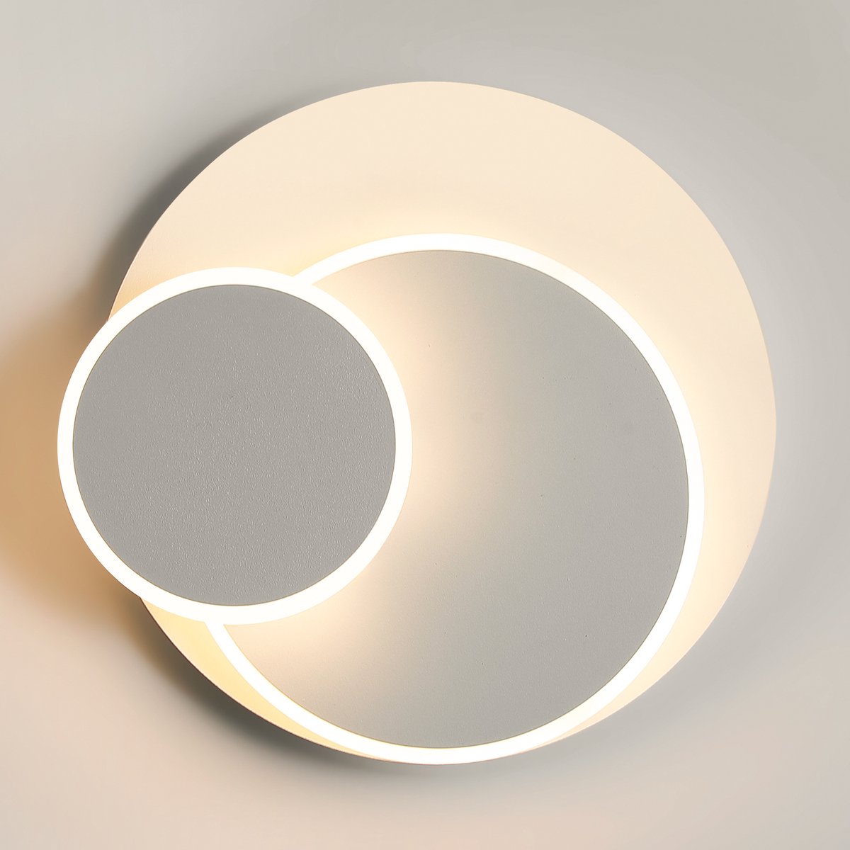 Haobosic LED Wandlamp 15W 3000K Warmwit, Moderne Ronde Wandverlichting voor Hal en Slaapkamer