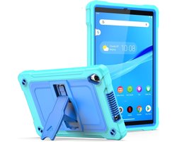 Tablethoes geschikt voor Lenovo Tab M8 (HD 2nd Gen TB-8505 & FHD TB-8705) 8 inch – Schokbestendige Beschermhoes met Standaard – Aquamarijn/Blauw