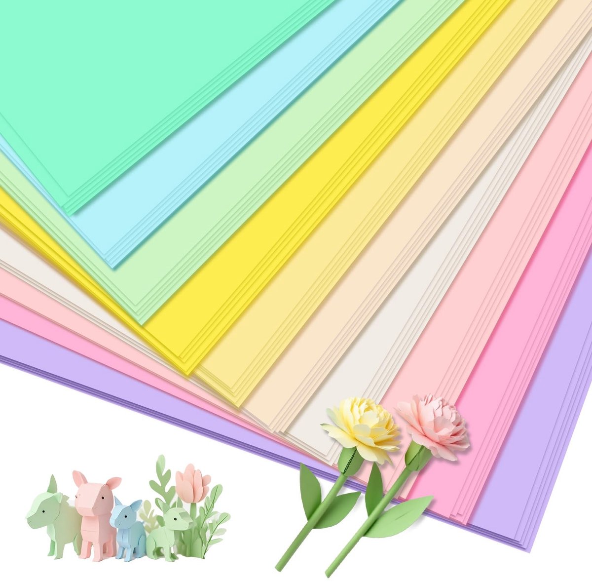 Omgoods - A4 Kleurpapier 50 Vellen Pastelkarton voor Creatief Gebruik