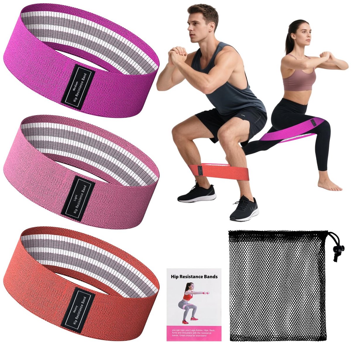 Omgoods - Set van 3 Weerbestendige Fitness Bands voor Krachttraining en Yoga