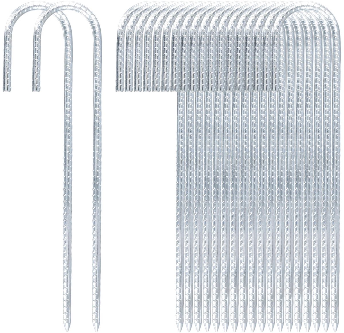 Omgoods - 12 Inch J-Haak Grondankers voor Bevestiging van Tenten en Tuinstructuren