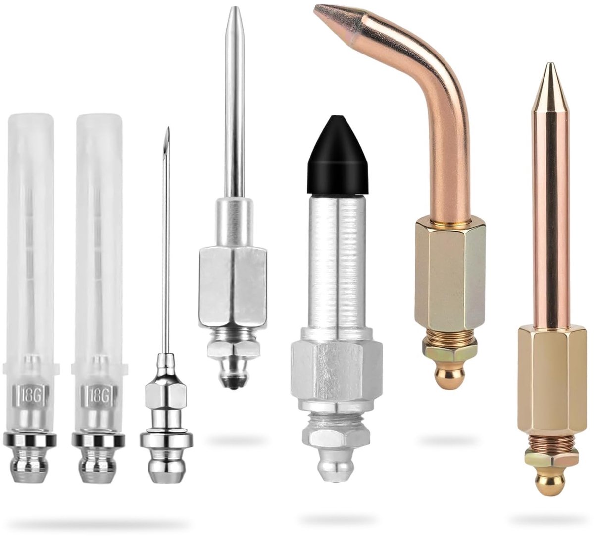 Omgoods - Naaldaccessoireset voor Vetpersen - 7 stuks set met diverse mondstukken