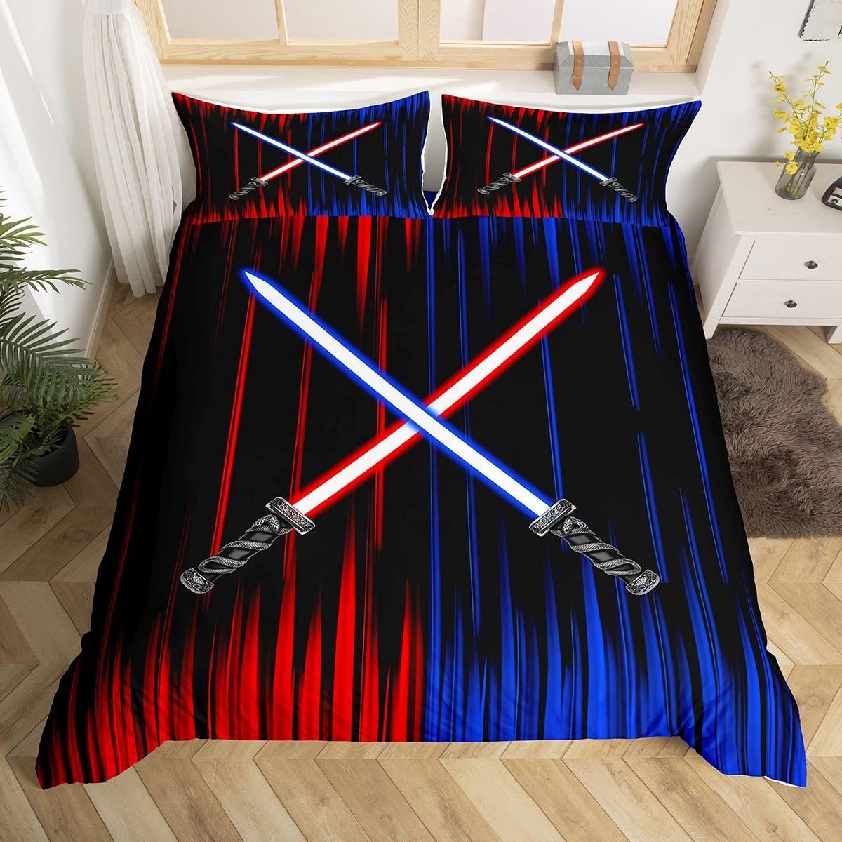 Omgoods - Lightsaber Dekbedovertrek Set voor Jongens en Tieners