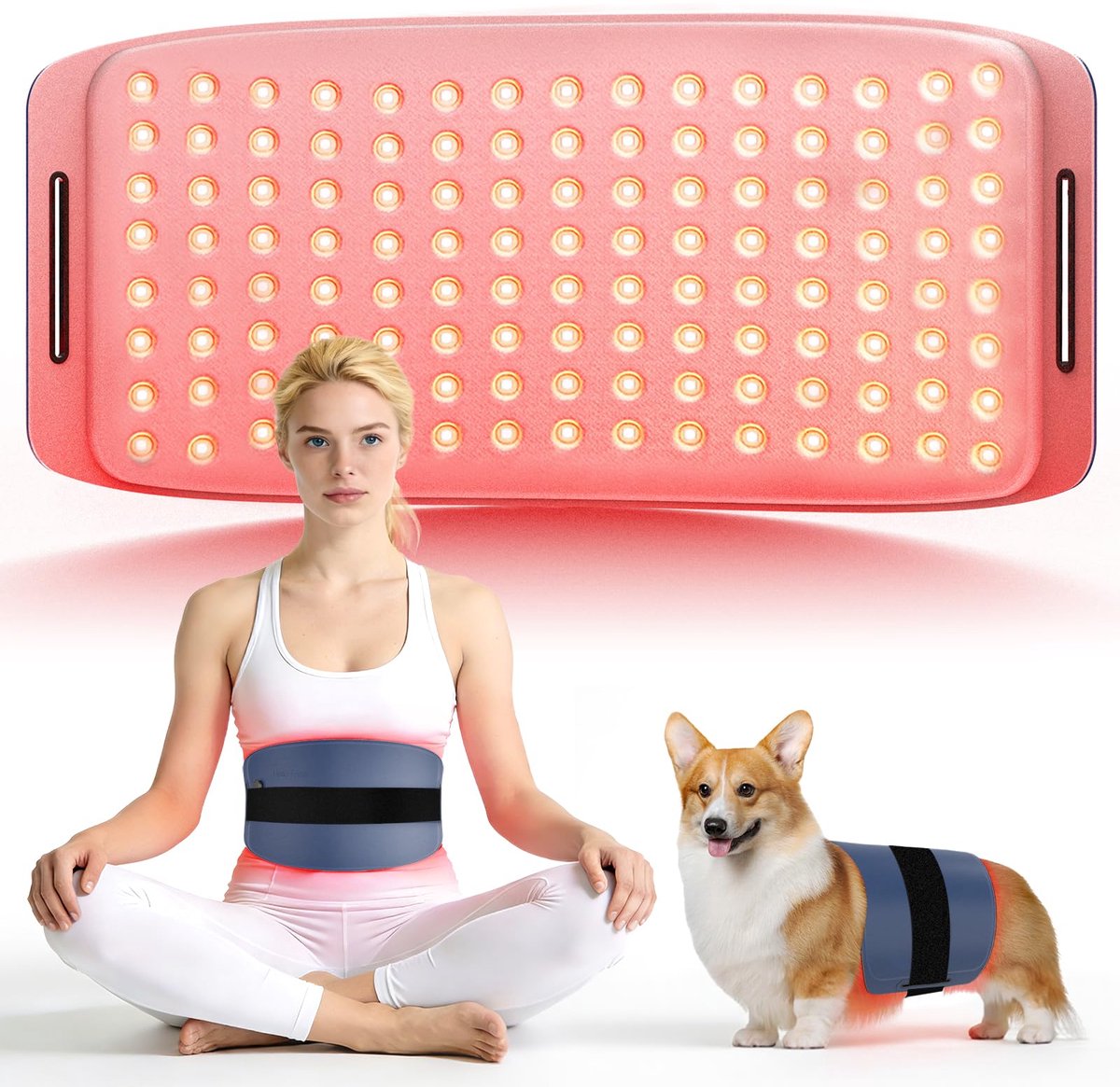 Omgoods- Lichttherapie Riem - Professionele Lichttherapie voor Lichaam - 360 Lichtbronnen - Oplaadbare Afstandsbediening - 660nm & 850nm Infrarood - Huidvriendelijke Stof