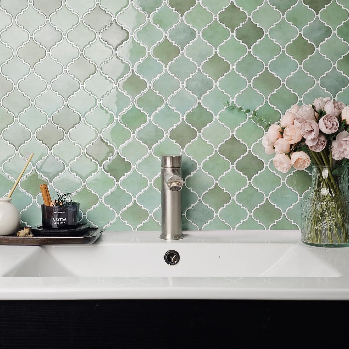 Omgoods - Arabesque Peel en Stick Tegels voor Keuken en Badkamer, Set van 10