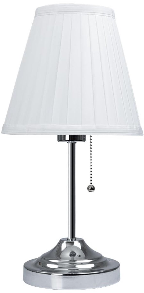 Omgoods - Moderne Tafel Lamp met Witte en Chrome Afwerking