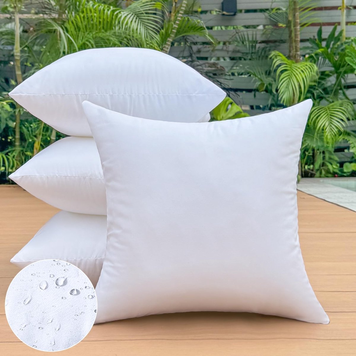 Omgoods - Set van 4 Premium Buiten Kusseninserts voor Tuinmeubelen