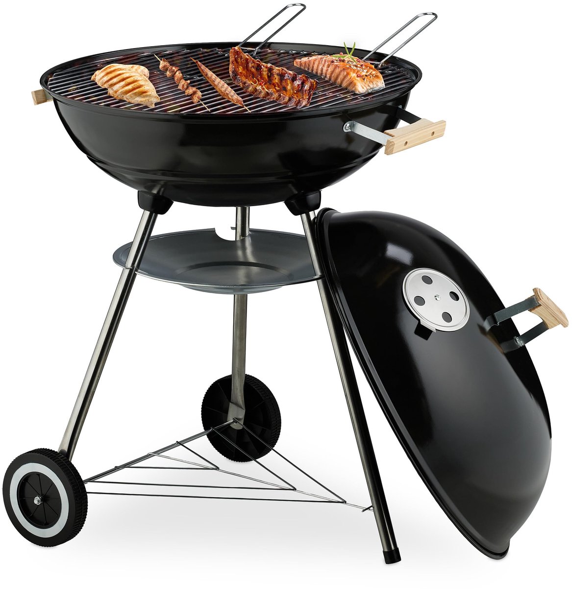 Omgoods - Kettle Barbecue met Wielen en Asopvangbak
