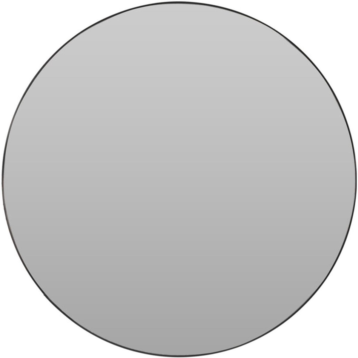 Omgoods - Ronde Spiegel met Zwart Metalen Frame en 2 Haken 55 cm