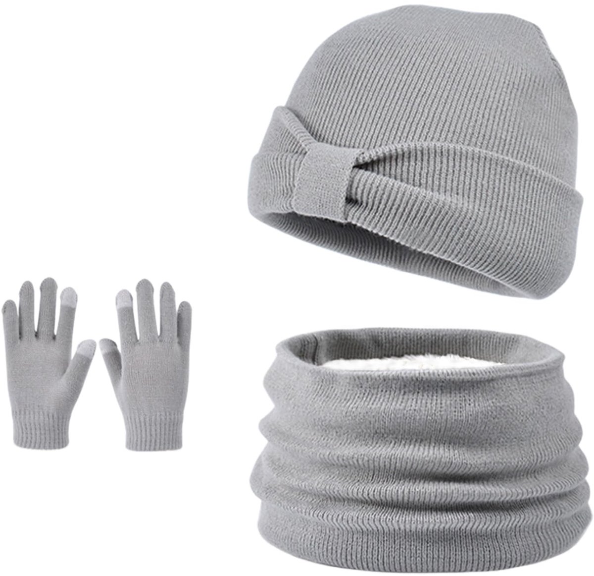 Omgoods - Kinderen 3-in-1 Sjaal, Muts en Handschoenen Set met Fleece Voering