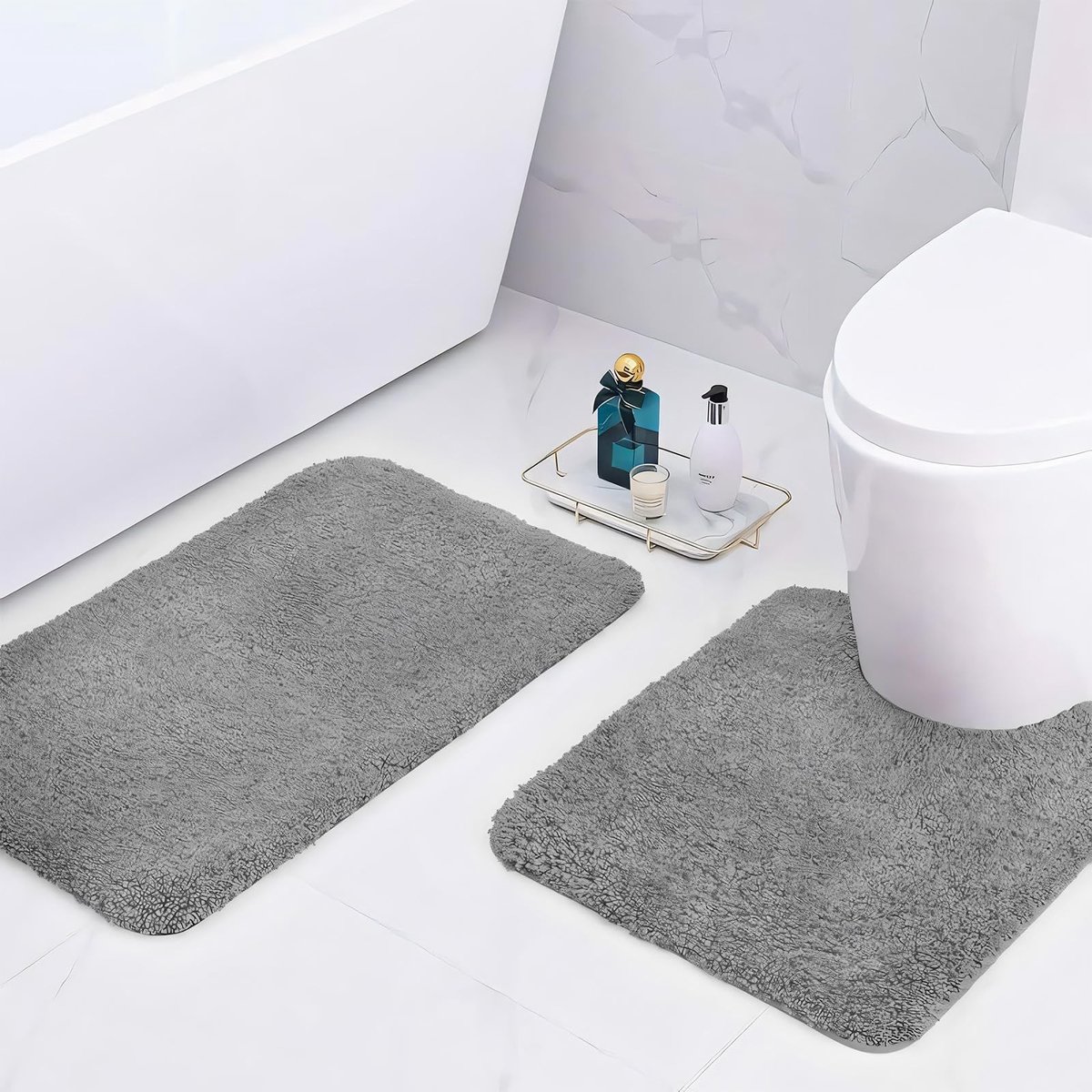 Omgoods - Microvezel Badmatten Set met Antislip en Absorberend Ontwerp