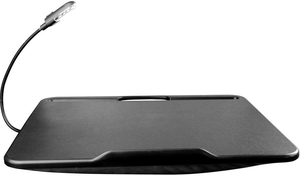 Omgoods - Draagbare Zijkantafel met LED Lamp en Gevoerde Basis
