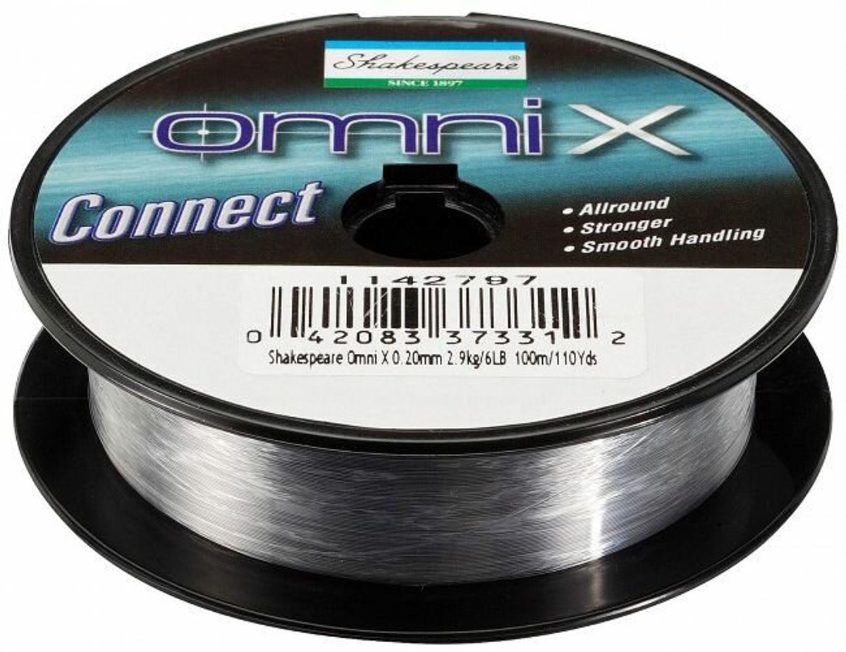 Shakespeare Omni X Connect Nylon Lijn - Transparant - Vislijn - Visdraad - 0.22mm 3.50kg 1000m