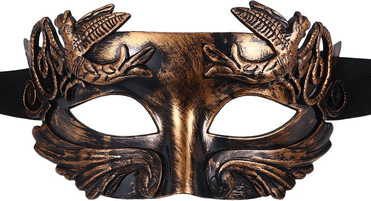 Omgoods - Venetiaanse Masker voor Mannen in Antiek Brons