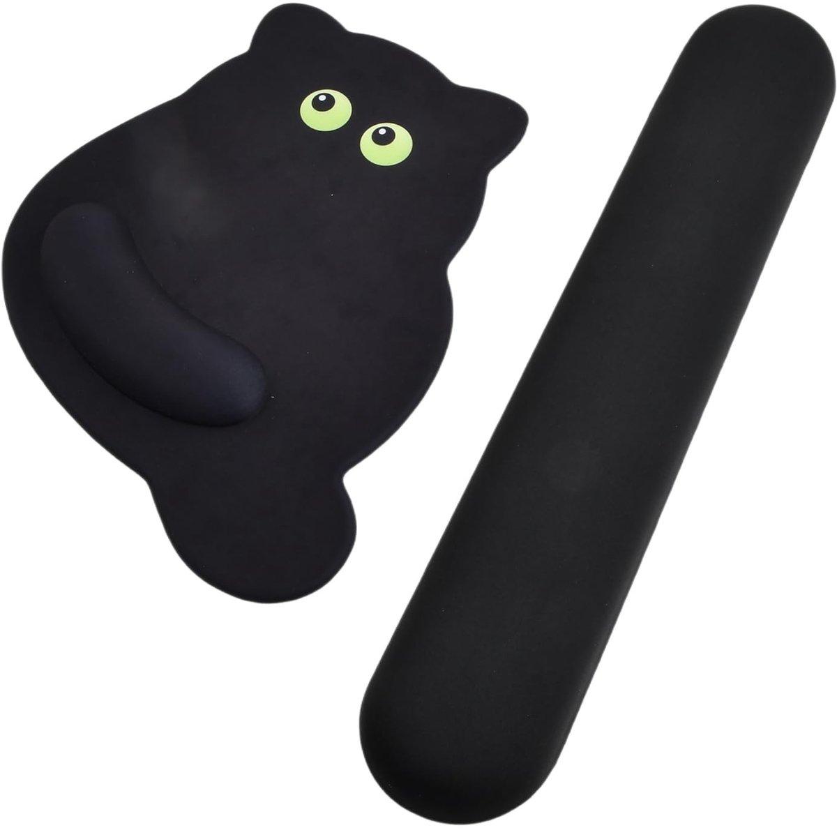 Omgoods - Ergonomische Zwart Muismat met Polssteun - Cat Vorm