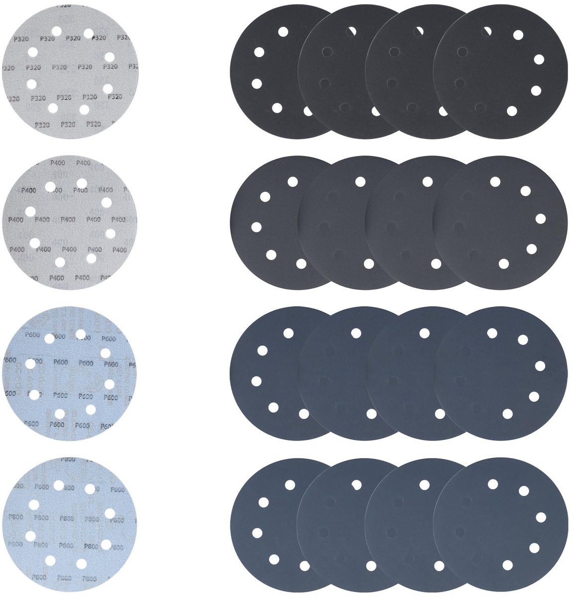 Omgoods - Set van 20 Schuurdiscs 180 mm met Grit 320/400/600/800