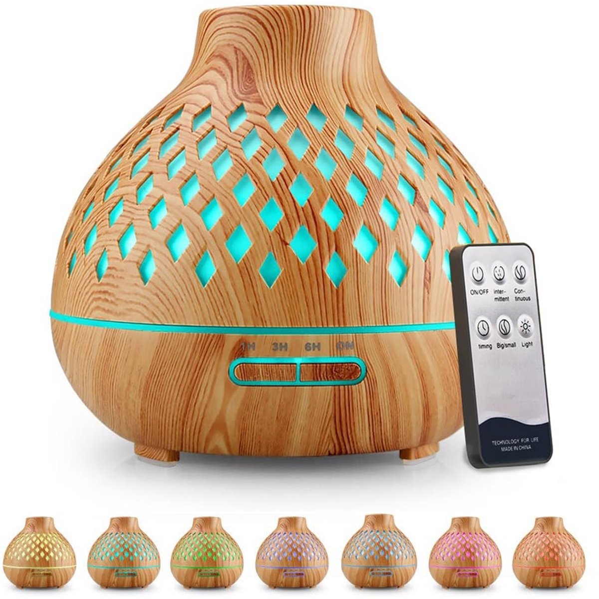 Omgoods - 400 ml Aroma Diffuser met Afstandsbediening en 7 Kleuren