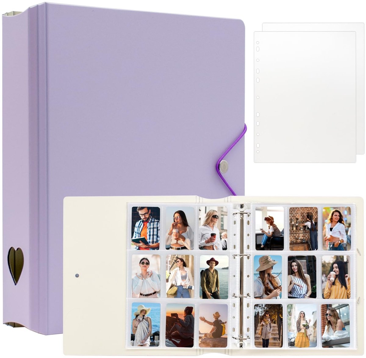 Omgoods - A4 Fotoalbum voor Mini Camera's met 9 Vakjes, Paars