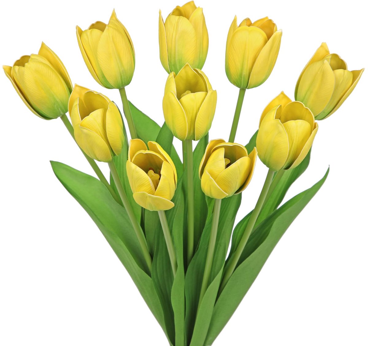 Omgoods - Kunsttulpen Bloemen 10 Stuks - Realistische Gele Nep Tulpen